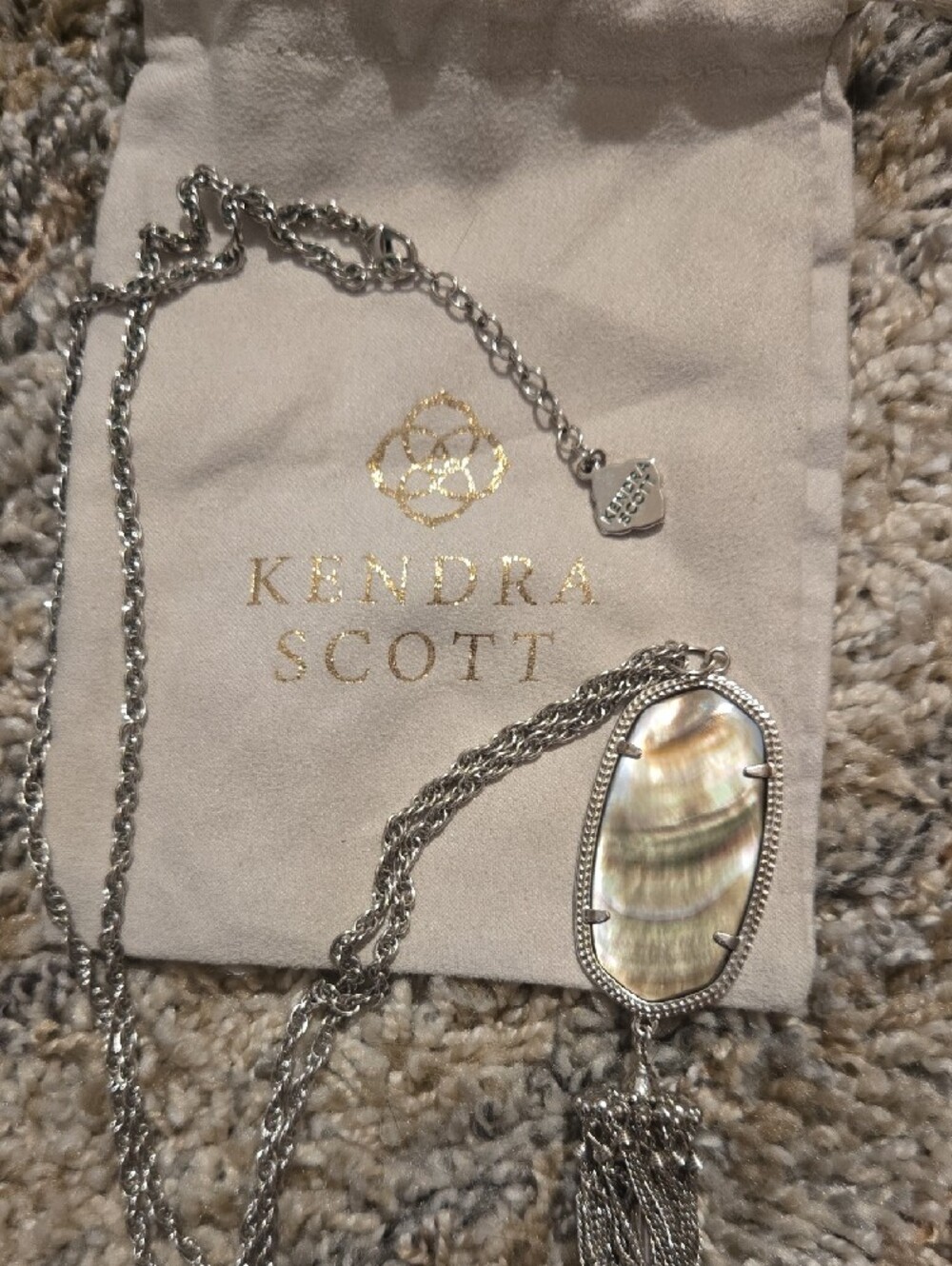 Kendra Scott Silver Rayne Abalone Pendant Necklace
